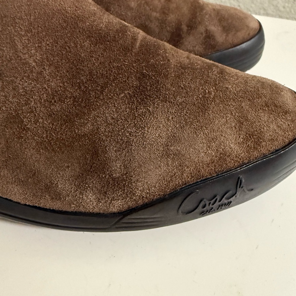 Coach Brown Quilted Shaft Winter Boots with Faux Fur Cuff - Picture 4 of 15